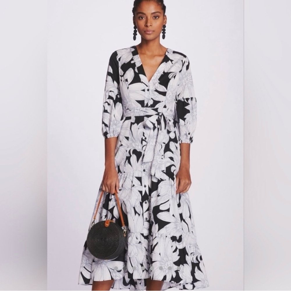Maeve by Anthropologie Black and White Maxi Dress